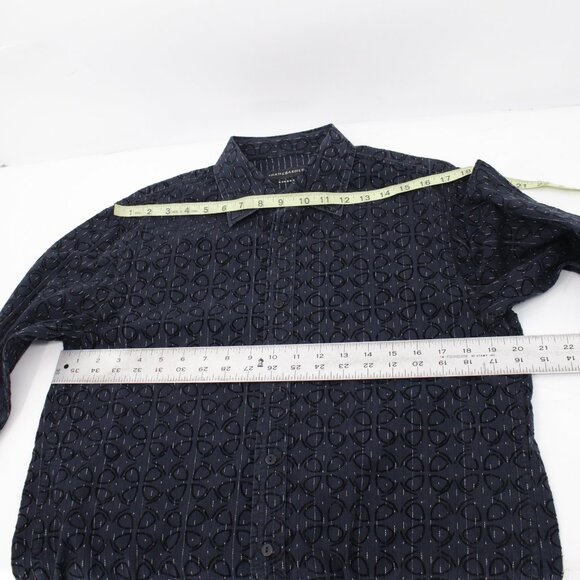 Jhane barnes shirt Men's medium Rhedux limited edition geometric velour trim - Picture 15 of 16